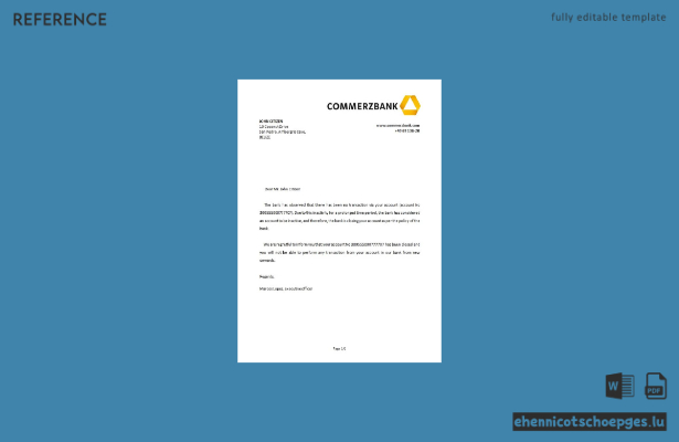 Belize Commerzbank Schließung Referenzbeispiel Vorschau